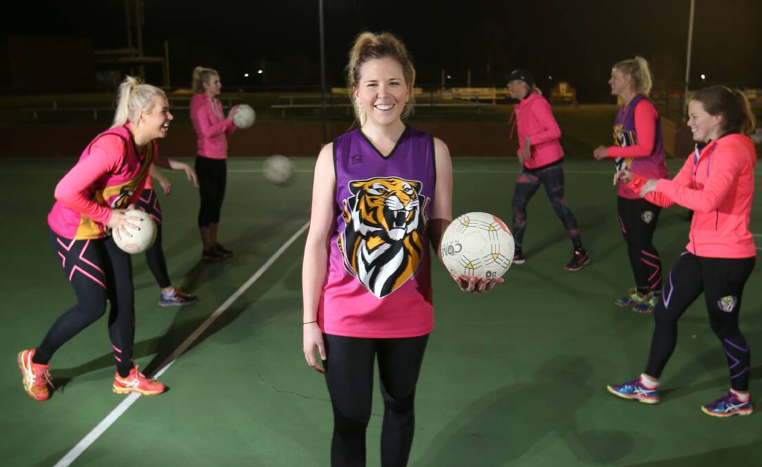 ON THE RISE: Justine Willis and the Tigers go through their paces at training on Tuesday night. Picture: ELENOR TEDENBORG