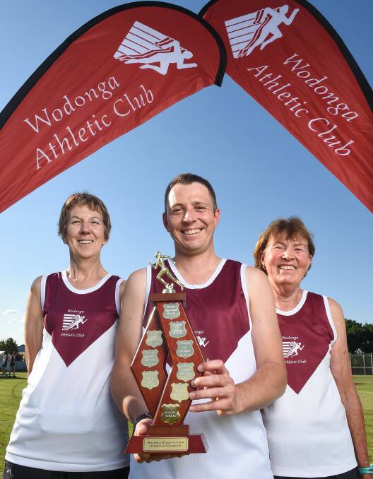 READY TO RUN: Wendy Bassett, Tim Hinds and Fay Pearce are looking forward to Wodonga's 10,000-metre championship on Thursday. Picture: MARK JESSER