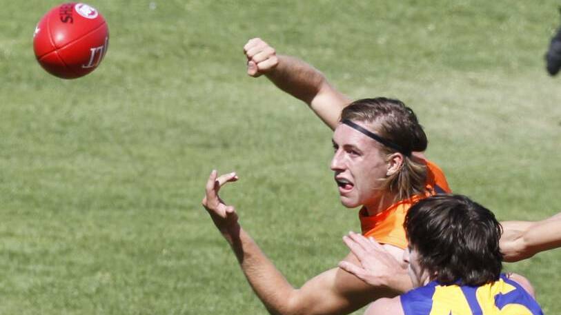 ALL CLASS: Will Setterfield was lively with 16 possessions for GWS against West Coast at Narrandera on Saturday. Picture: DAILY ADVERTISER