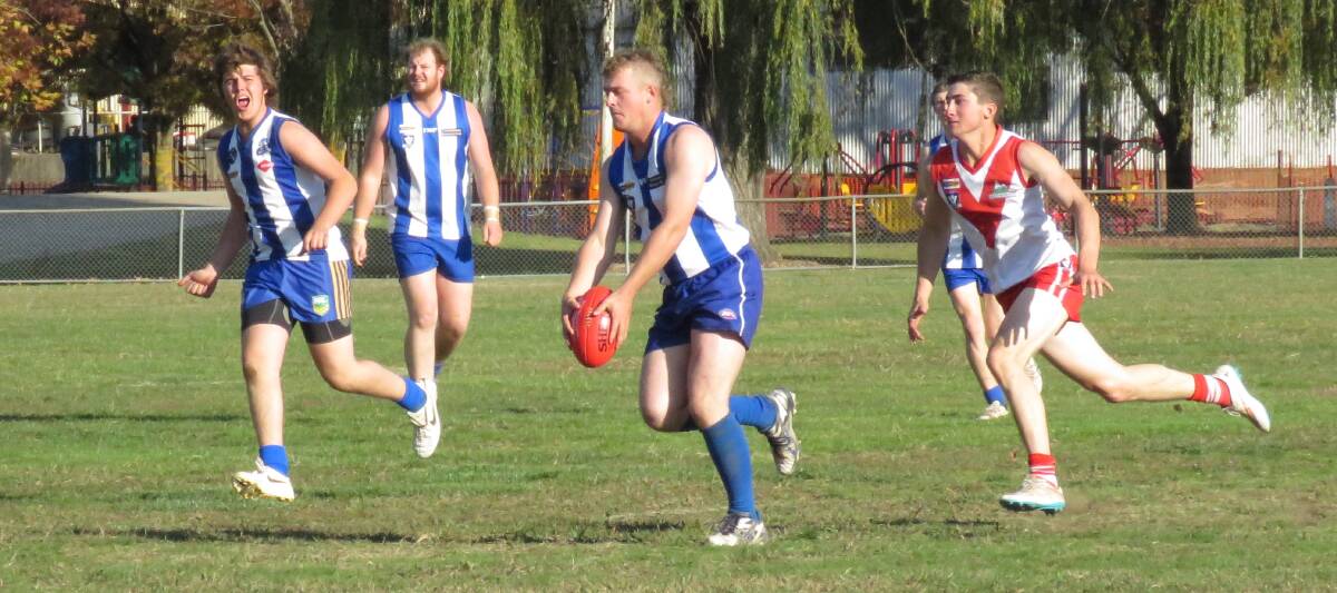 Hayden Guest sends his team into attack on Saturday. The Roos lost by 38 points.