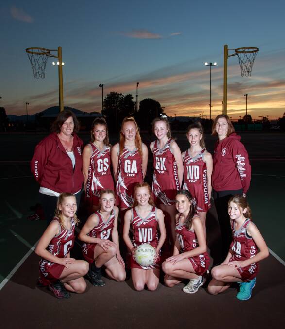 ON FIRE: Wodonga's 13 and under netball team is set to make an impression at the association championships. Picture: SIMON BAYLISS