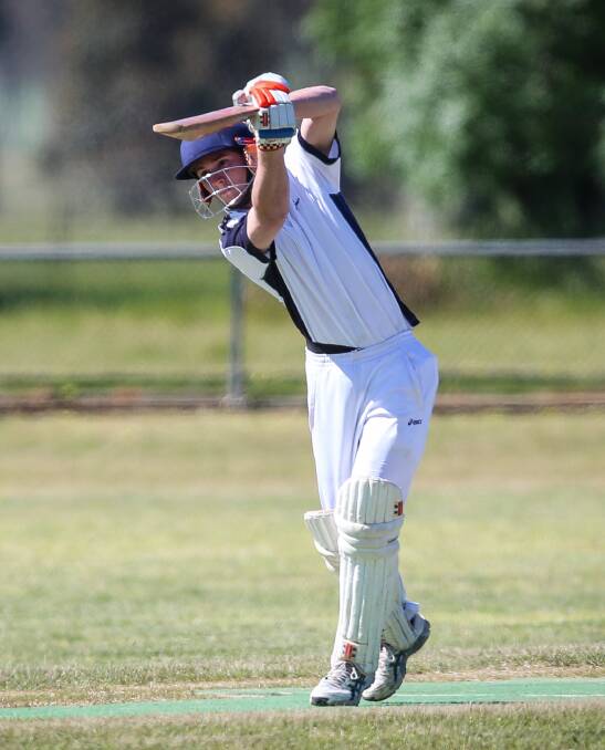BANG: All-rounder Mitch Koschitzke will need to fire with the bat for Brocklesby if his team is any change of causing an upset against reigning premier Rand. Pictures: JAMES WILTSHIRE