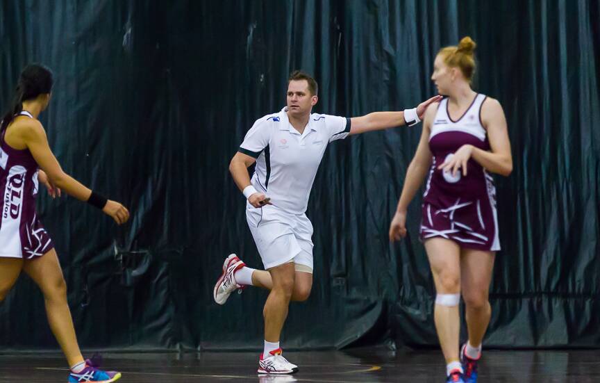 James Matthews in action during an Australian Netball League tussle between Queensland Fusion and Victorian Fury.
