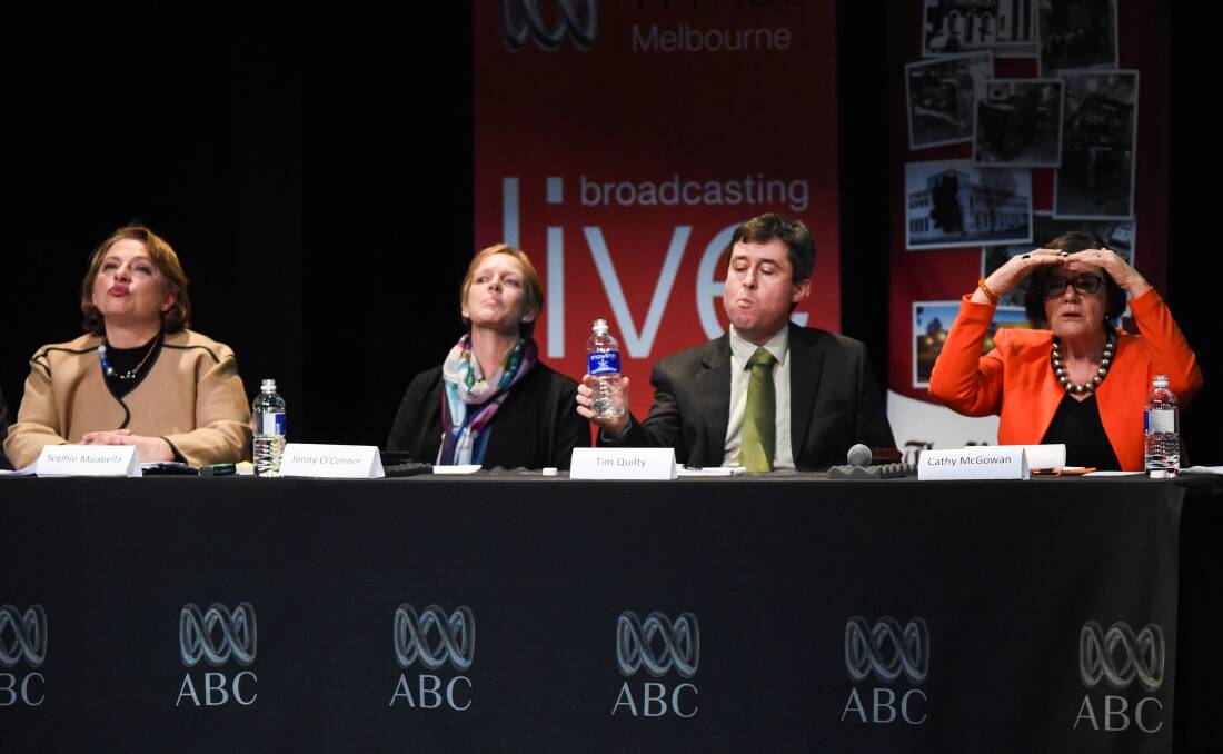 CANDIDATES: Reader Glenn Wilson has burning questions he'd like answered from Sophie Mirabella, far left, and Indi MP Cathy McGowan, far right. Picture: MARK JESSER 