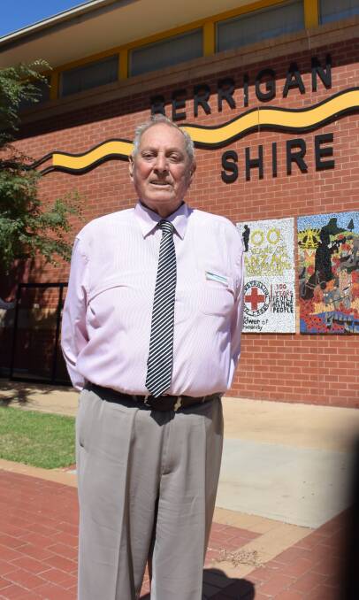 Standing his ground: Berrigan mayor Bernard Curtin is determined to see Berrigan Shire retain its existing size and structure, instead of merging with Jerilderie.