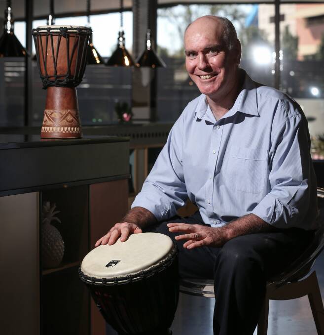 Under my skin: Border Trust board member Tim Frazer reflects on his service and projects, including a drumming program for struggling youngsters which impressed him. Pictures: JAMES WILTSHIRE