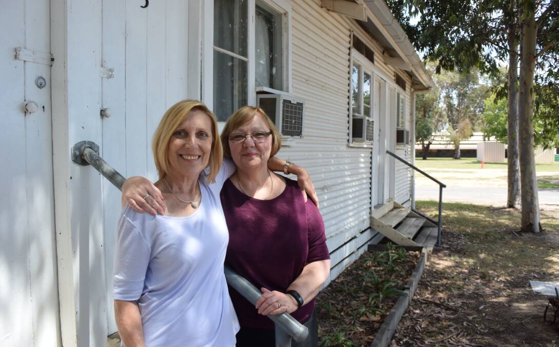 Campaigners: Wendy Gray and Rozalie Dean, daughters of migrants, at the former Benalla migrant camp which they want heritage classified. 