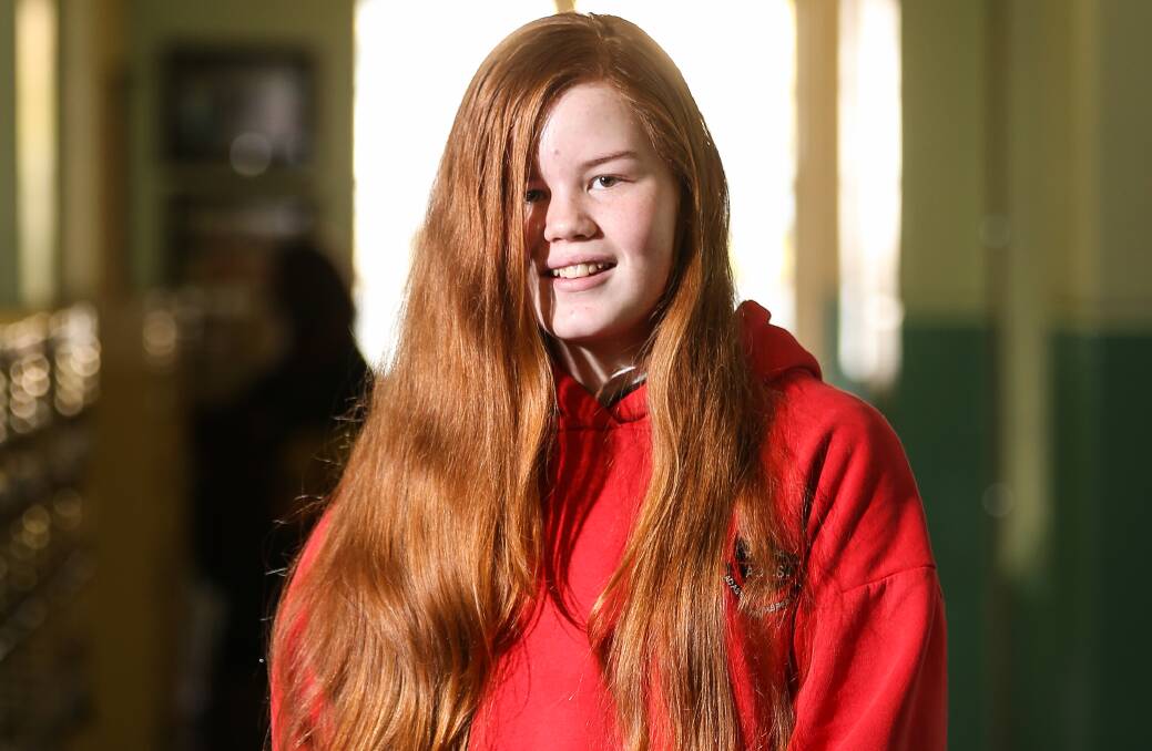 Mass of hair: Talon Peatey has been growing her hair for six years but much of it will be lopped off for use in wigs for those affected by cancer. 