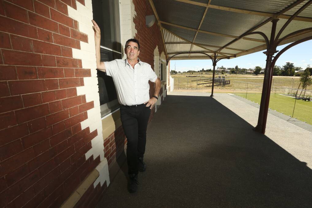 Gearing up: Clinton Williams at the old Wodonga railway station which is having its environs transformed by his development works.