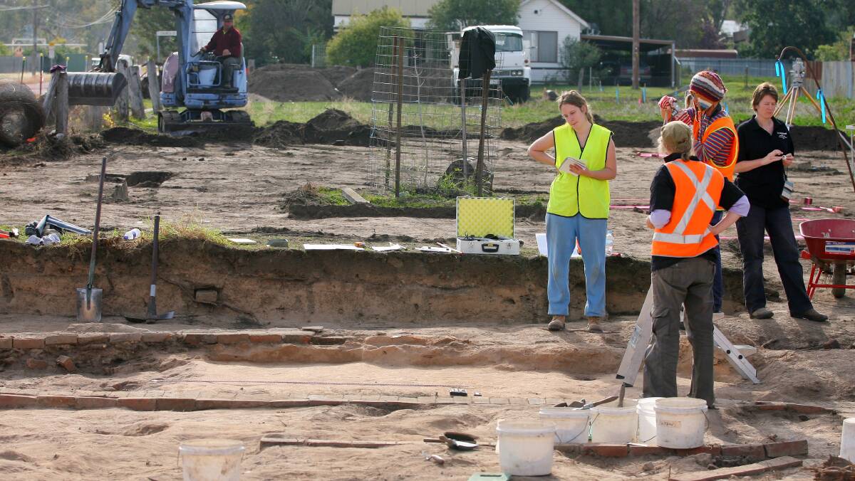 We dig it: Archaeological experts combed the earth below the siege site in 2008 as part of a mission to uncover artefacts linked to the inn which was the scene of the Kelly Gang's siege. 