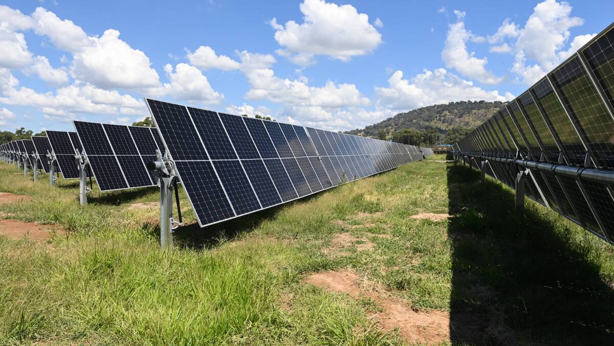 Solar panels are proliferating across the Riverina and North East but there are concerns that prime farming land is being lost because of such developments. Picture by Mark Jesser