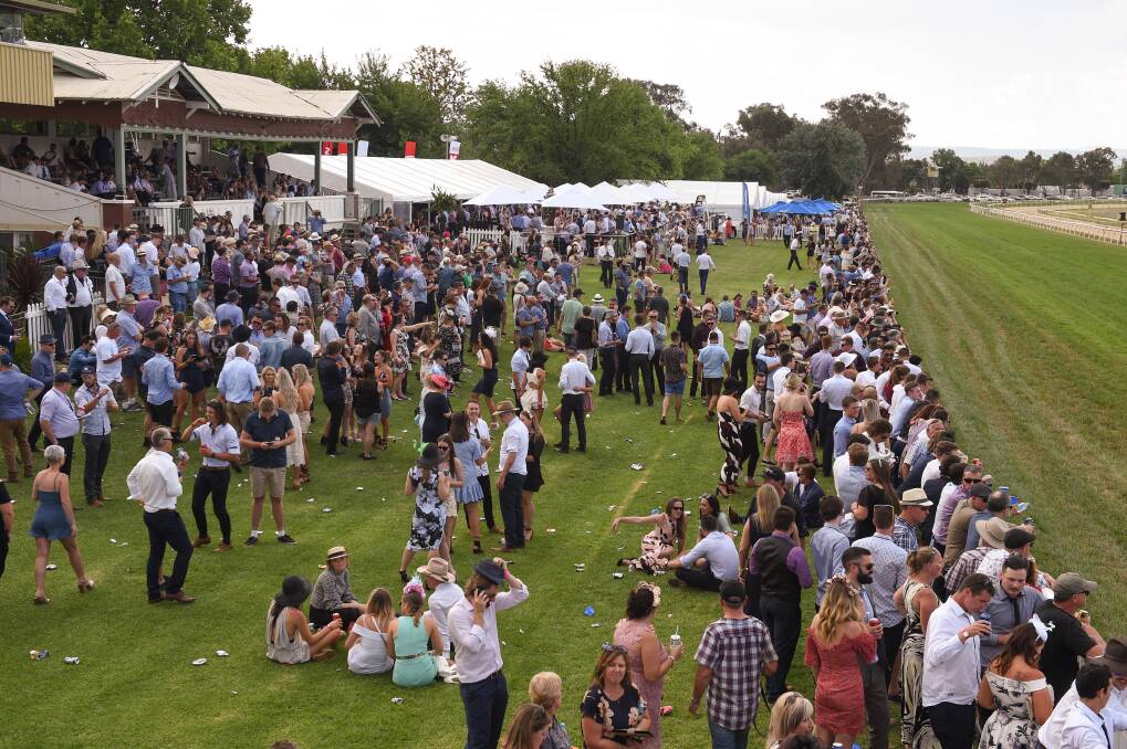 Gold Cup day: Part of the crowd of 8000 that attended last year's marquee day for the Wodonga and District Turf Club.