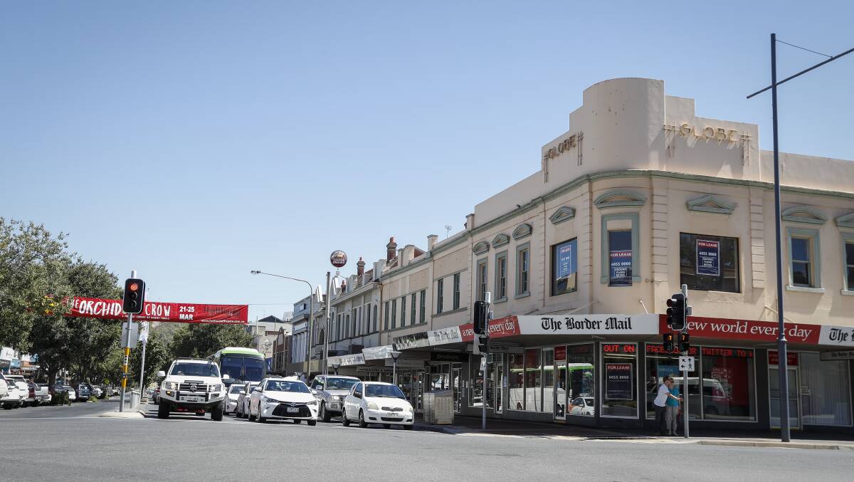 Key intersection: The site of Albury first traffic lights with The Border Mail where the Globe Hotel was in 1967 when the signals were switched on.