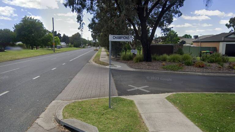 A street sign for Champions Drive in the Hume Country Estate in Albury. Picture from Google Maps.