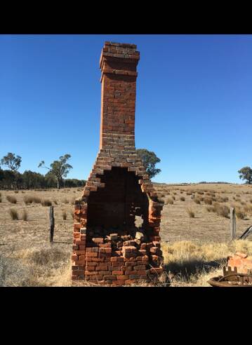 How the chimney at the former Kelly home at Greta appears.