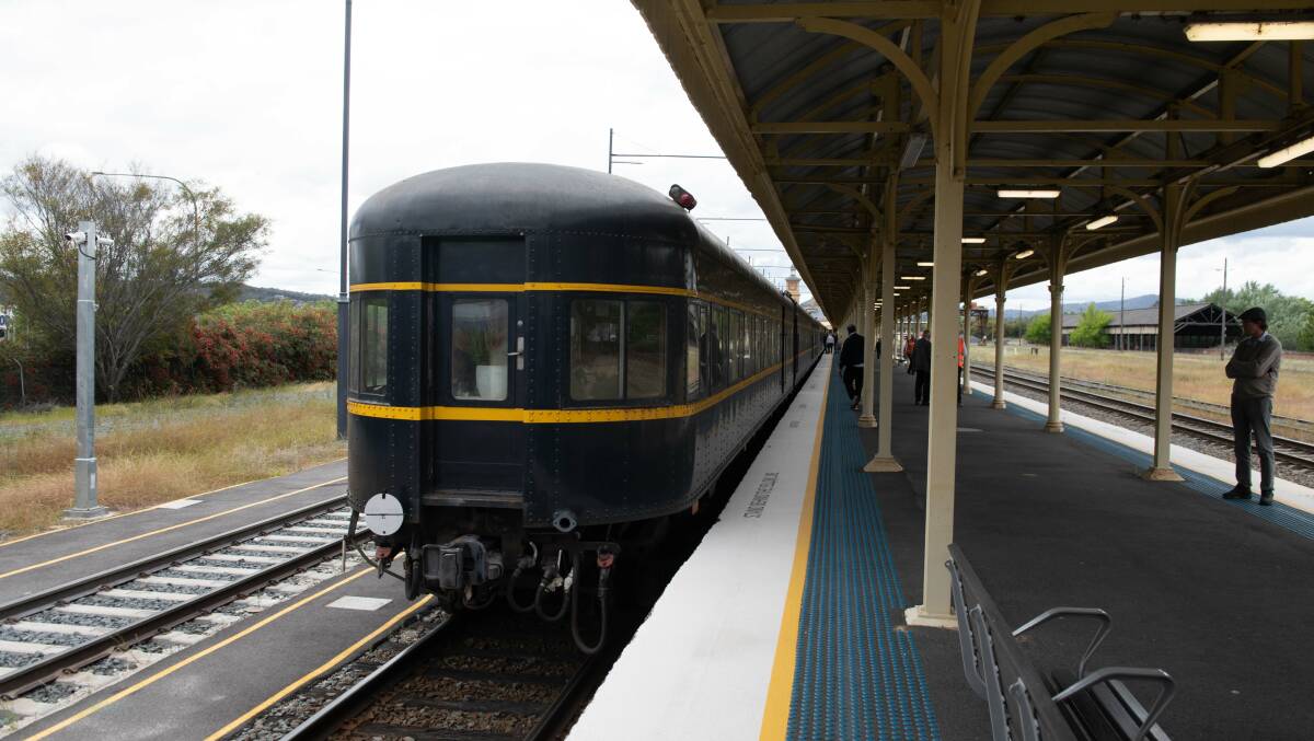 The parlour car from the Spirit of Progress during a visit to October last year. It will be among the carriages being hauled on tourist trips planned for Yarrawonga. 