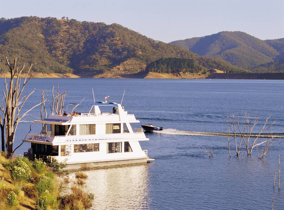 Water setting: A houseboat on Lake Eildon. Goulburn-Murray Water regulates such vessels on that storage and would also regulate them on Lake Hume.  