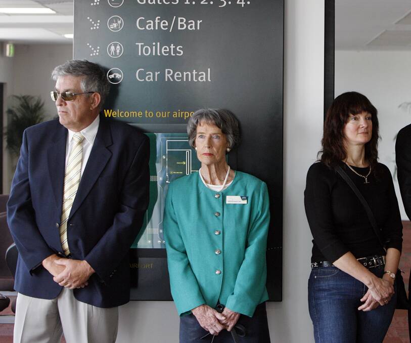Flashback: Albury councillors Henk van de Ven, Patricia Gould and Amanda Duncan-Strelec at the opening of the refurbished airport terminal in 2009.
