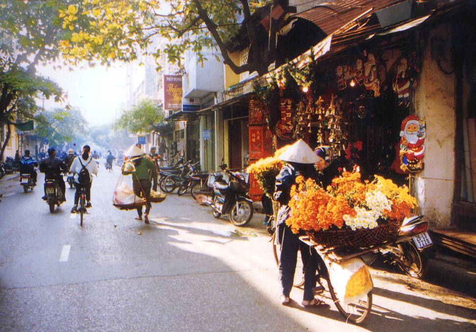 Off the itinerary: The streets of Hanoi, which is part of the education tour that Wodonga mayor Anna Speedie had been invited to join by schools in her city.