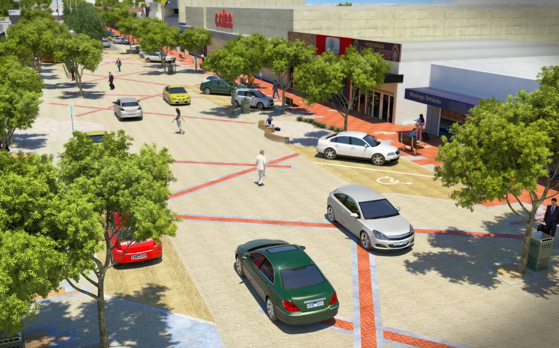 Shared experience: How a 20km/h pedestrian-first section of Wodonga's High Street would appear. Image: WODONGA COUNCIL 
