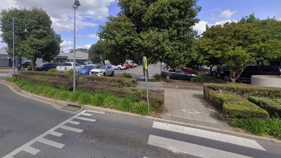 Google Street View image of the Griffith Road car park, which has been slated for a $150,000 trial to convert it into a public site with seating and planter boxes.
