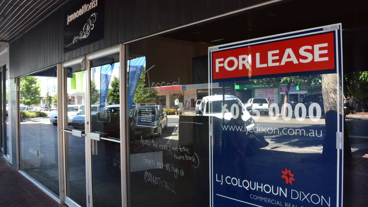 One of the movers: The vacant facade of the former premises of Jannoel Florist, which like the ANZ and Hume banks, has moved into Wodonga Central shopping centre.