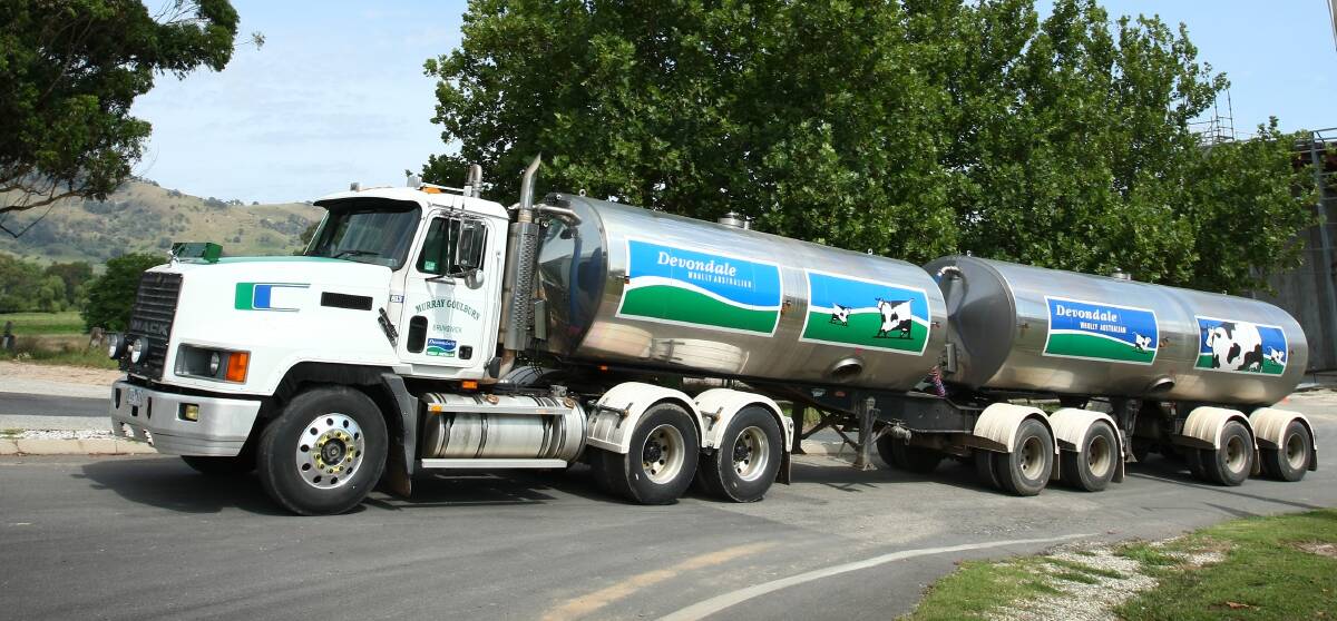 Milk spill as tanker rolls off freeway