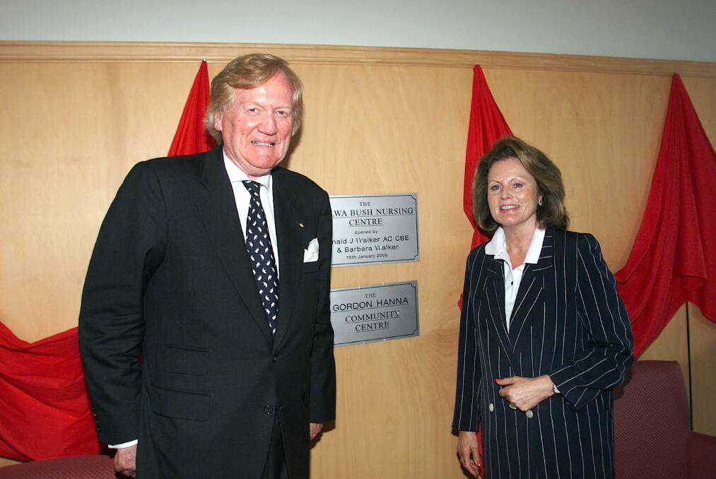 Red letter day: Ron and Barbara Walker after unveiling the plaque to mark the opening of the Walwa Bush Nursing Centre in 2006.