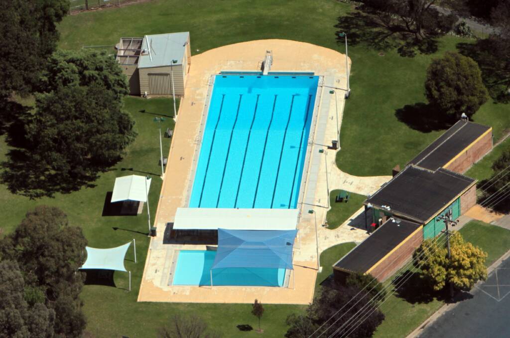From above: The Holbrook swimming pool will not have a moniker with memorial in it when it opens this summer.