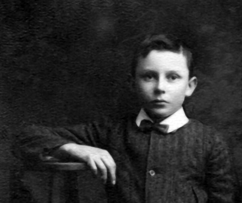 Young master: Claude Mullavey as a boy before writing his prize-winning letter to a lonely soldier which evoked a response from Joe Kemp. 