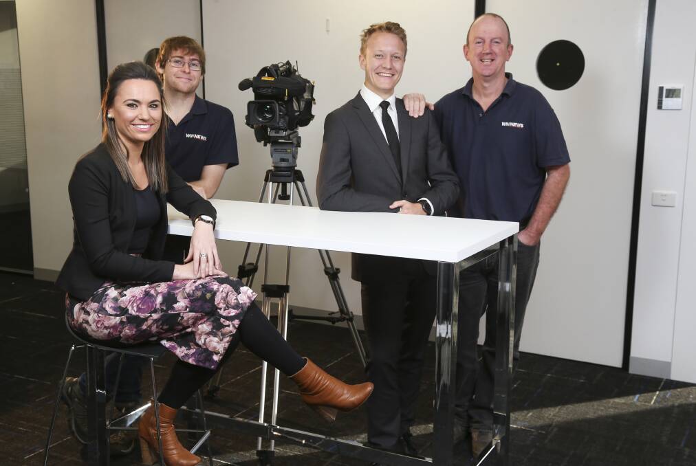 Bronzed team: Ashlee Charlton, Jack Petts, Mark Blackman and Neal Kelly from WIN News, which is in third place in the contest for local news television viewers.