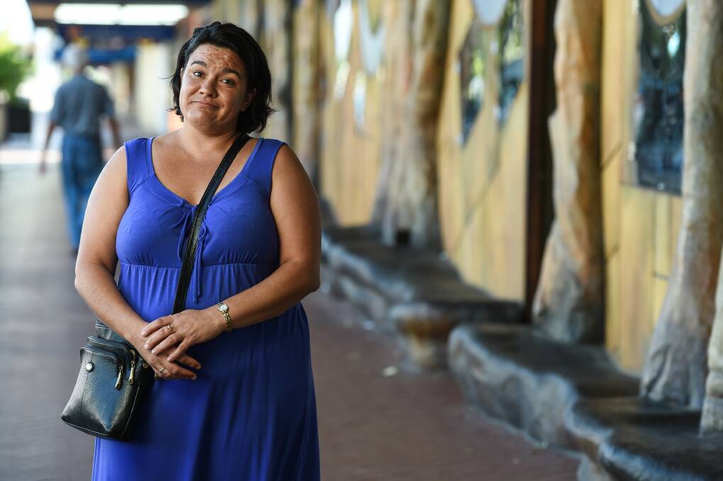 Fed up: Michelle McGowan believes Wodonga's image is being marred by beggars in High Street and she has presented a petition to council calling for action against them. Picture: MARK JESSER 