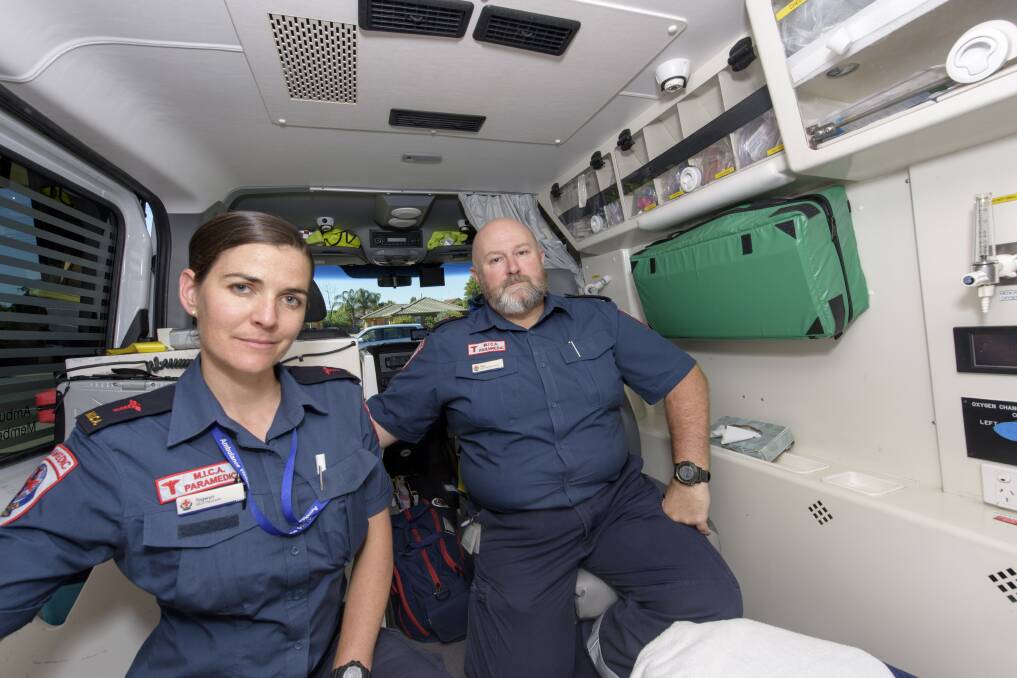 Rapid fire responders: Wodonga paramedics Tegwyn McManamny and Paul Bellman are among the quickest in regional Victoria to respond to emergencies, new data shows.