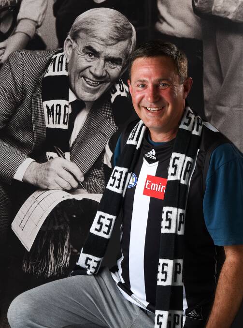 Yesterday and today: Jeff Morgan is superimposed alongside Lou Richards. Image: MARK JESSER