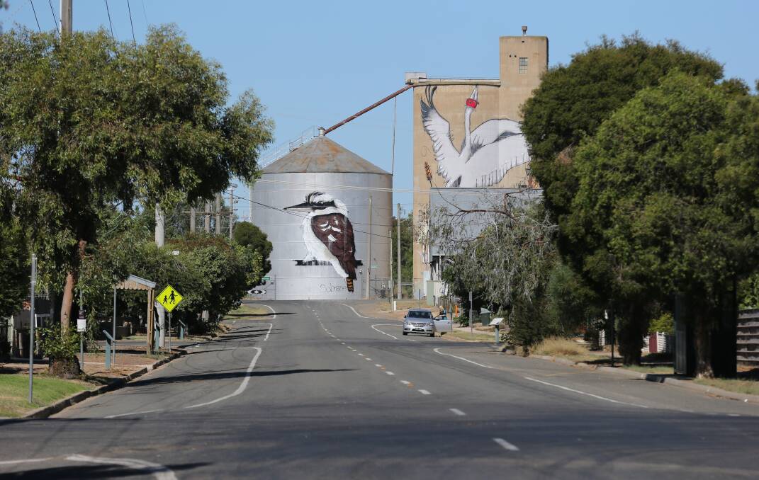 Out of Indi: Tungamah, with its recently painted wheat silos, is likely to be part of the seat of Nicholls at the next federal election after Moira Shire was moved wholly to the Shepparton-based seat. 