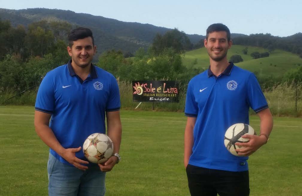 NEW TEAM, SAME DREAM: Goalkeeper Jayden Vescio and star striker Matthew Park will join forces as co-coaches at Myrtleford next soccer season.