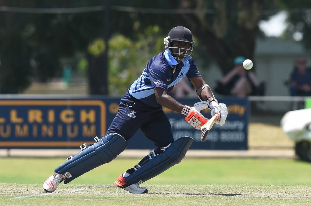 LEARNING LESSON: Former Sri Lankan first-class player Susantha Pradeep showed his class against Wodonga. Picture: MARK JESSER