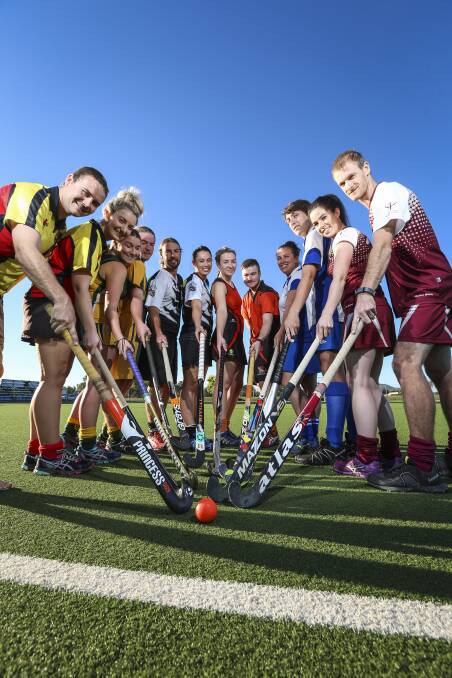 SEASON START: It's a colourful sight as Hockey Albury-Wodonga starts its season on Sunday. Picture: JAMES WILTSHIRE