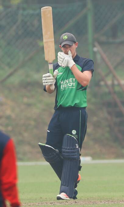FREAKISH FOREIGNER: Irishman Aaron Gillespie acknowledges his 50 in the Under 19 World Cup qualifier against Nepal in 2015. He has impressed since joining Belvoir.