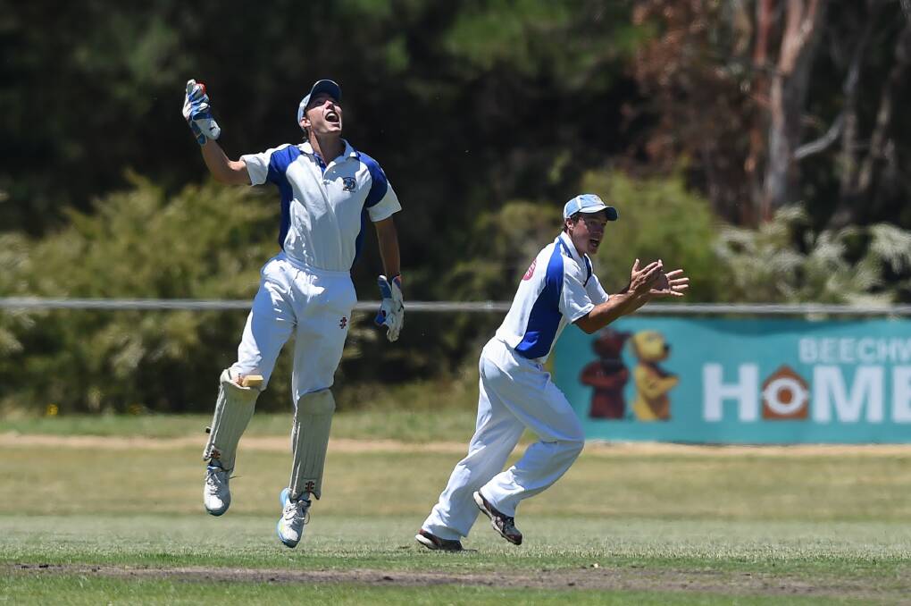 FIGHT THROUGH: Beechworth captain Brenton Surrey (right) says the team must find a way to combat tight bowling spells. 