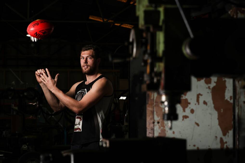 OUT OF THE SHADOWS: Wangaratta defender Dylan Van Berlo has overcome a long-running hamstring complaint to become a crucial member of the Pies' team, which will play Albury in Saturday's grand final. Picture: JAMES WILTSHIRE