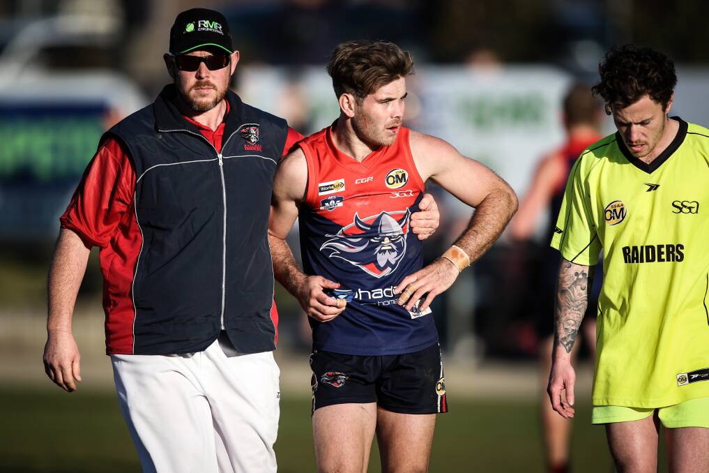 Wodonga Raiders' Brodie Filo is out with a broken jaw after a clash against Albury.