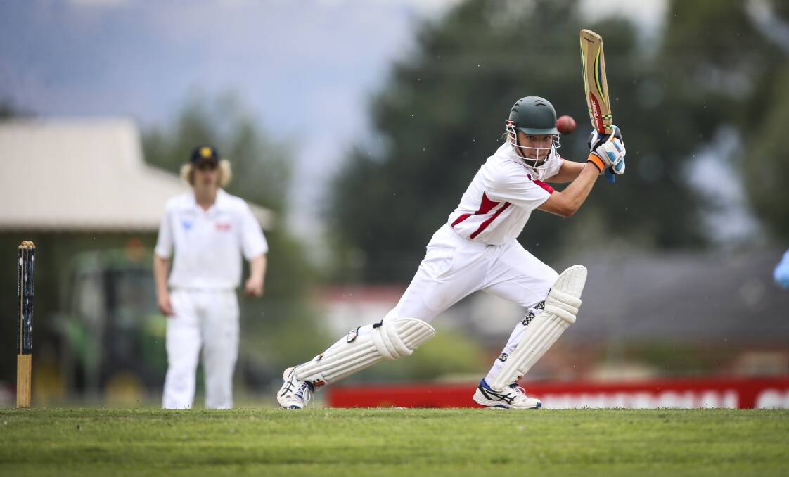 FLYING HIGH: Eddy Ziebarth plays a cover drive during the Country Week carnival. He played a leading role in CAW Country's win over Wang Gold.