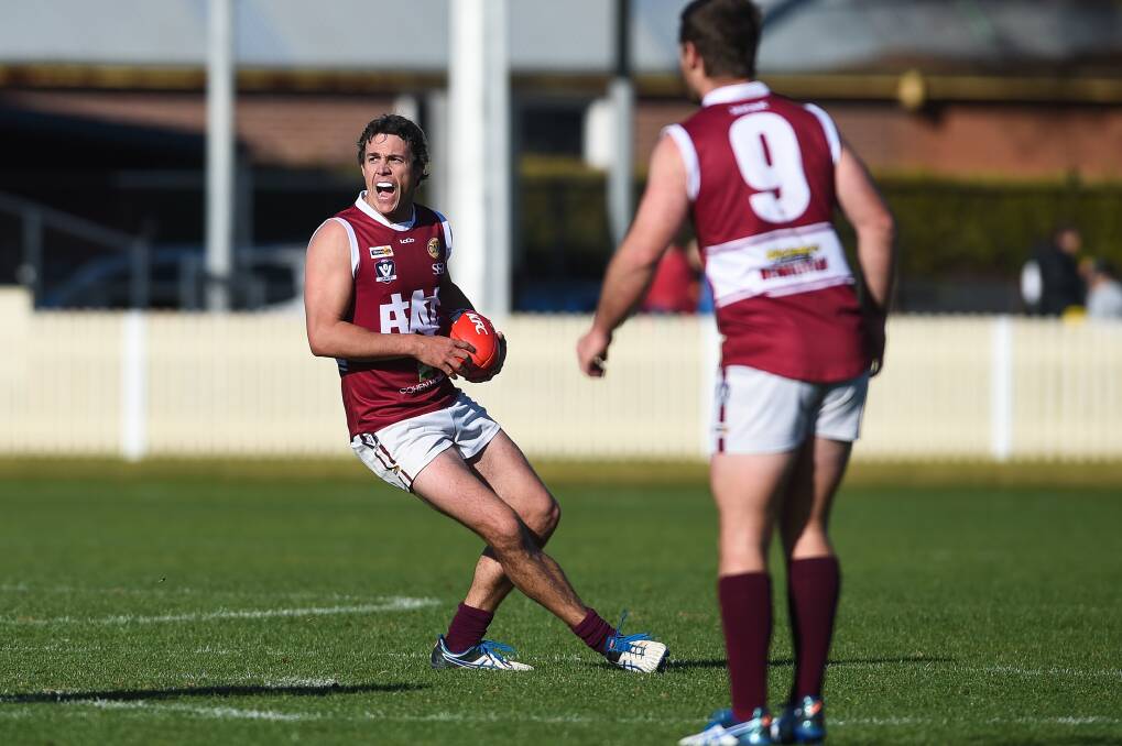 Wodonga co-captain Brett Doswell kicked a goal in the win over North Albury.
