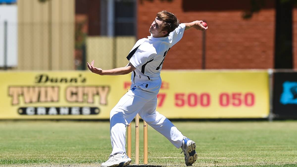 WELL BOWLED: Callum Spiers bowls for CAW against CAW Country in the Junior Country Week cricket carnival. The event runs until Friday