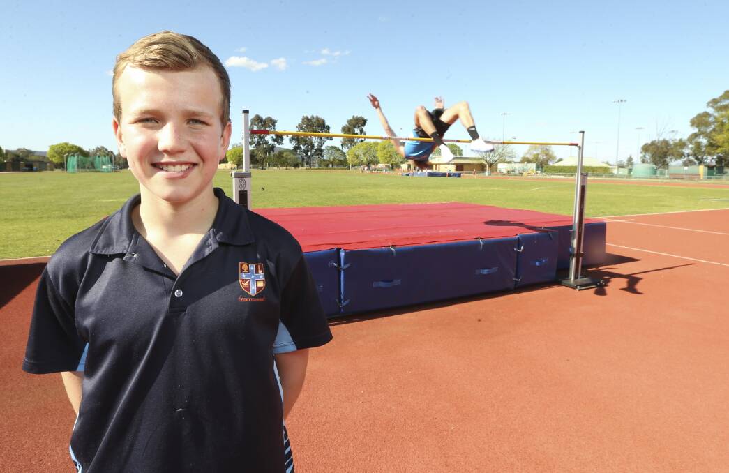 HIGH LIFE: Harrison Podmore-Taylor is the NSW Primary Schools' high-jump champion for 11-year-olds. Mitchell O'Neill won the secondary schools. Picture: ELENOR TEDENBORG