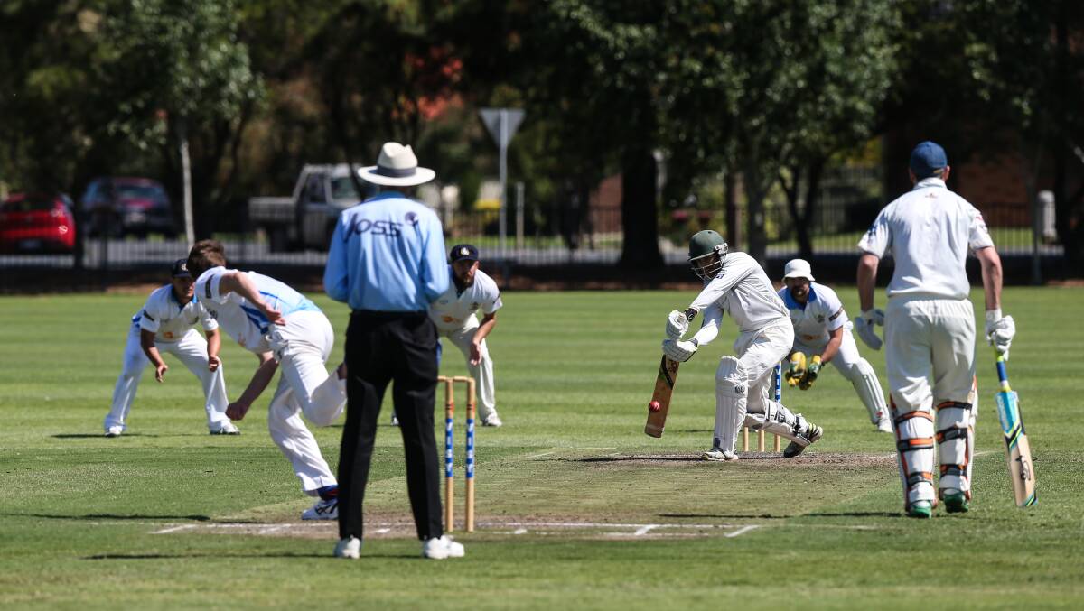 Keegan Jenkins sends down a delivery during his playing stint with Albury in CAW. Jenkins starred with the bat in Culcairn's win over The Rock Yerong Creek.