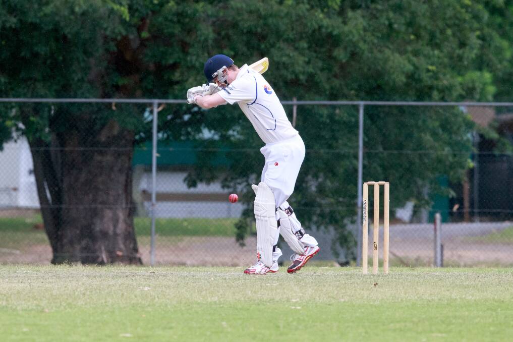 WELL LEFT: Declan Stewart leaves the ball during the game against Dederang on Saturday. Stewart made 14 runs as an opener.