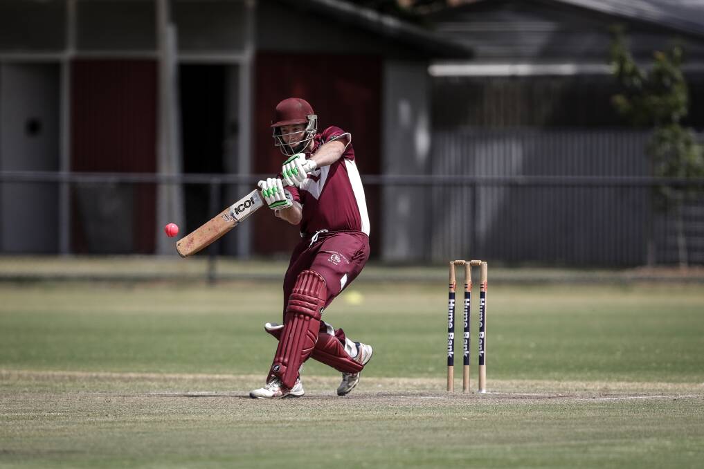 Wodonga's Jack Craig launches a shot during his innings of 27 from 21 balls against North Albury.