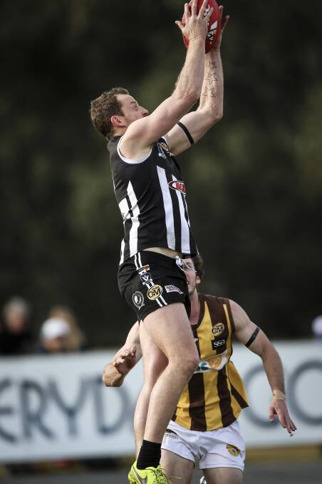 NEWTON'S LAW: Michael Newton kicked eight goals against the Hawks. Pictures: JAMES WILTSHIRE